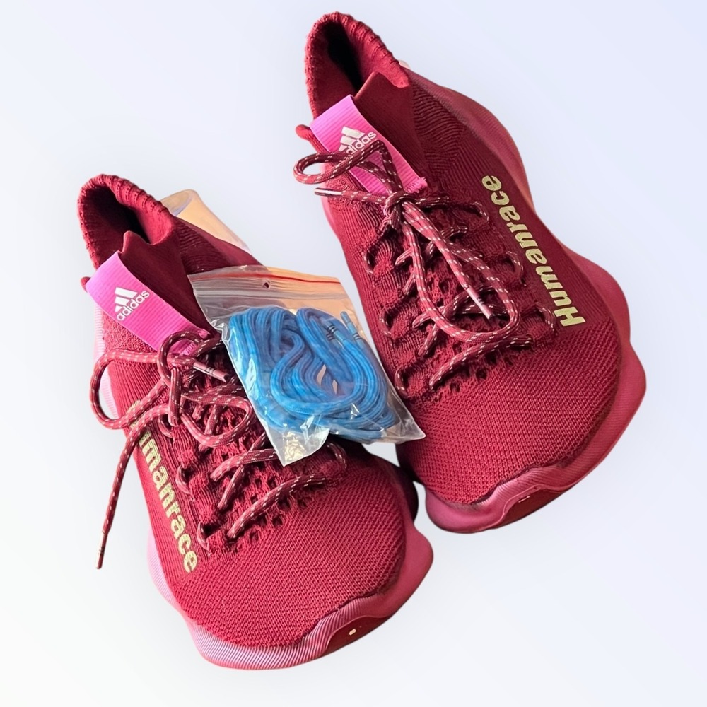 Adidas Pharrell Williams Humanrace Burgundy Knit Sneakers Men's Size 12 GW4879 - Picture 16 of 16